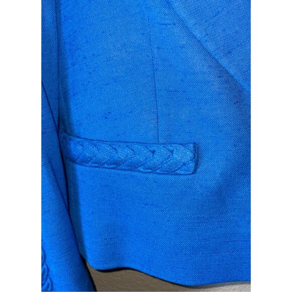 Veronica Beard Behren Notch Lapel Crop Blazer in Azure Blue. Size 12 - Picture 4 of 10